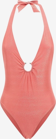 GUESS Bandeau Swimsuit in Pink: front