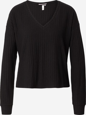 Pull-over QS en noir : devant