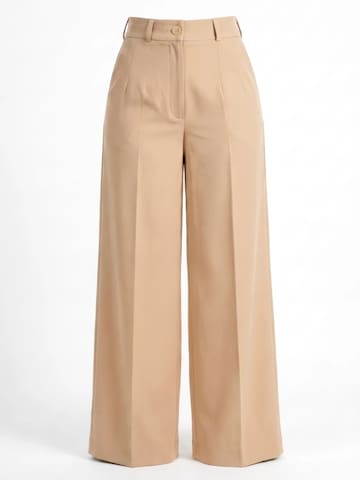 Faza Atelier Wide leg Pants 'Desert Rose' in Beige: front