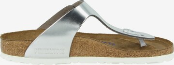 BIRKENSTOCK T-Bar Sandals 'Gizeh' in Silver