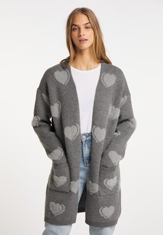 MYMO Knit Cardigan in Grey: front