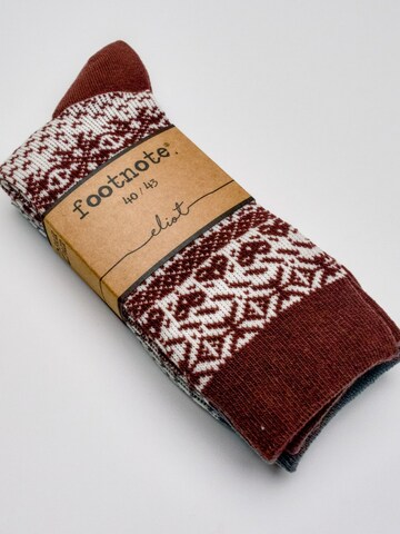 footnote Ankle socks 'Footnote Wollsocken - 40% Wolle, atmungsaktiv und wärmend - 2 Paar (grau & rot)' in Red