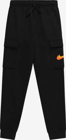 Nike Sportswear Tapered Trousers in Black: front