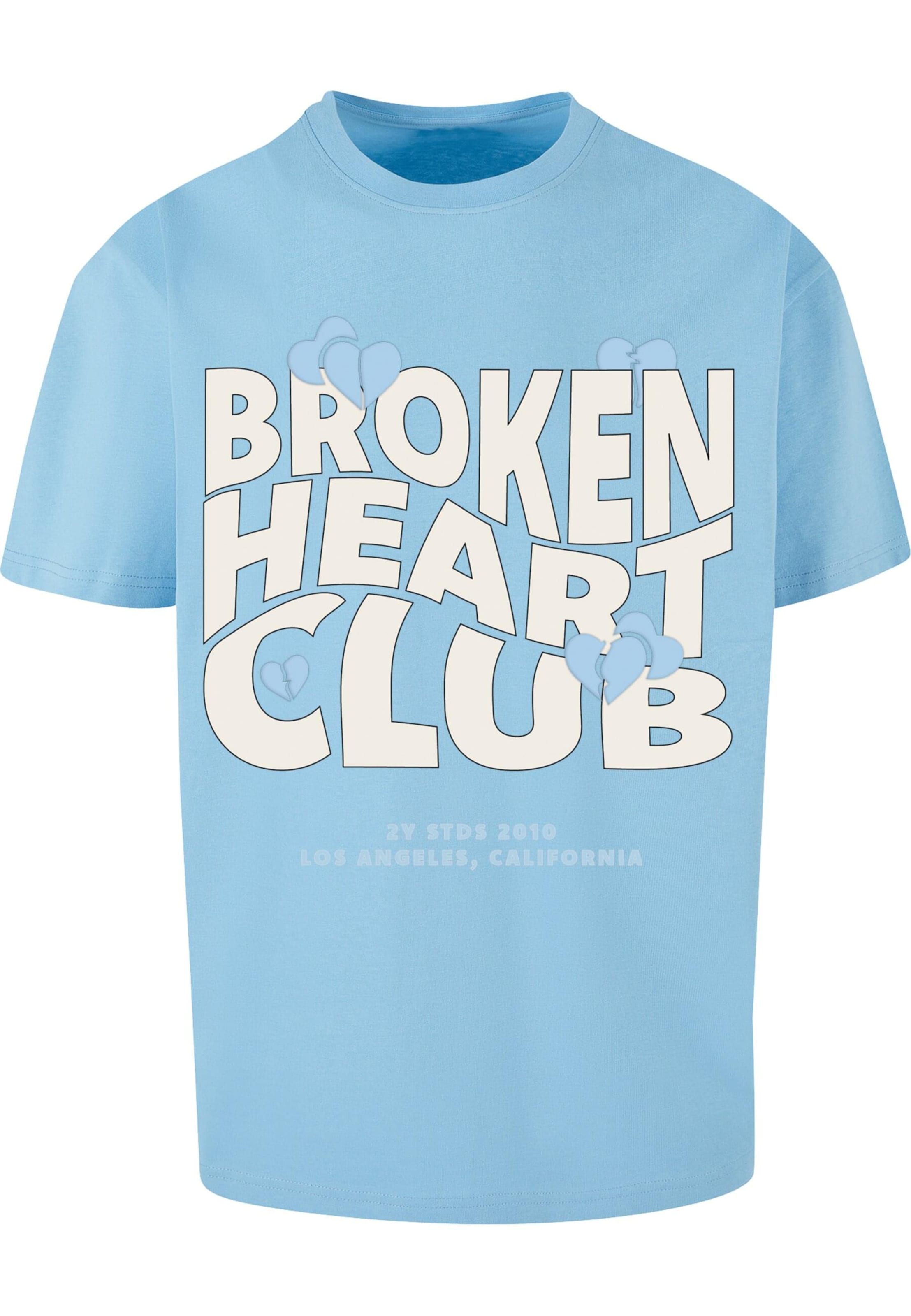 2Y Studios T-Shirt 'Broken Heart Club' in Blau: Vorderseite
