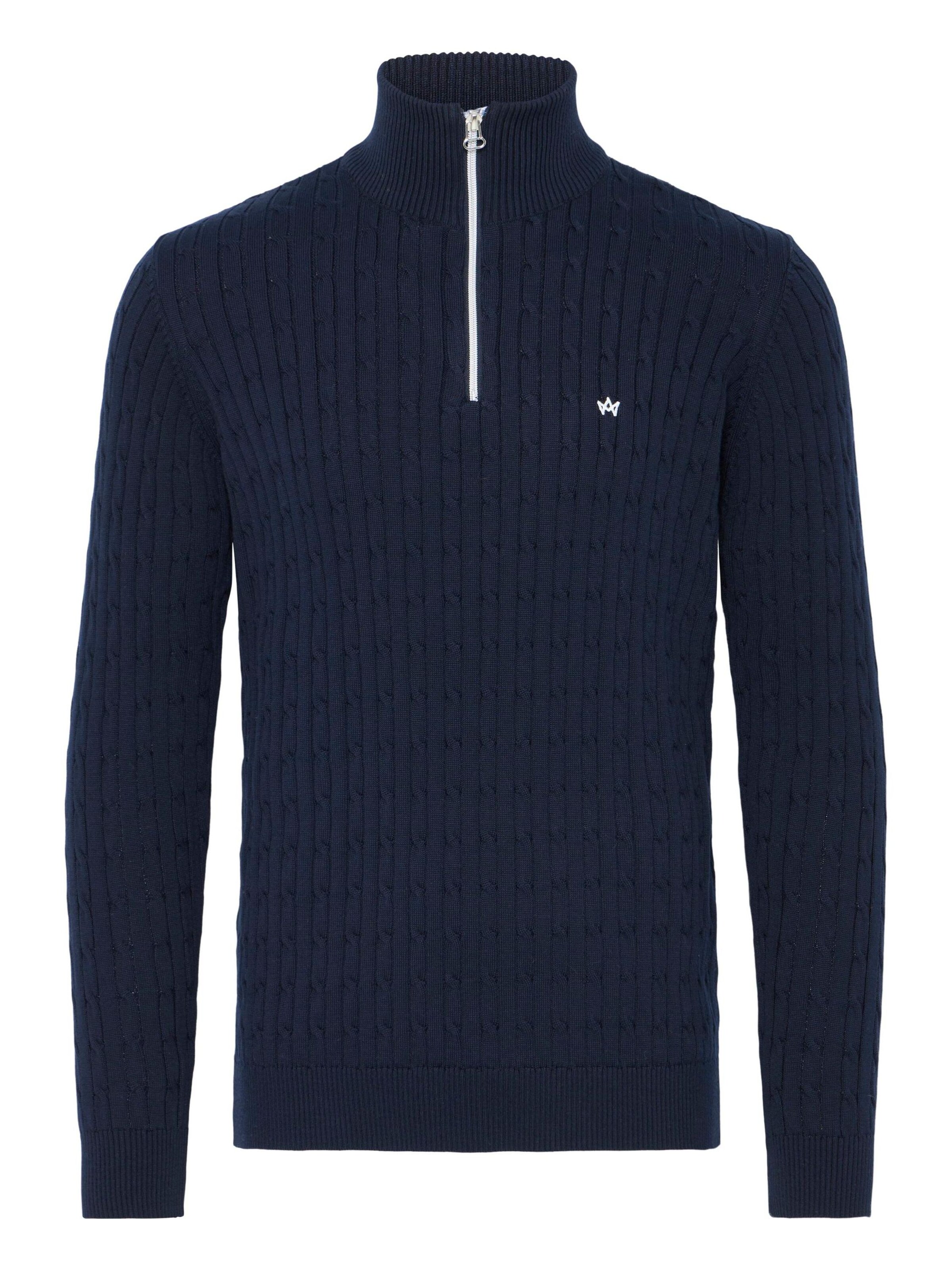 Kronstadt Sweater ' KSCall half zip ' in Blue: front