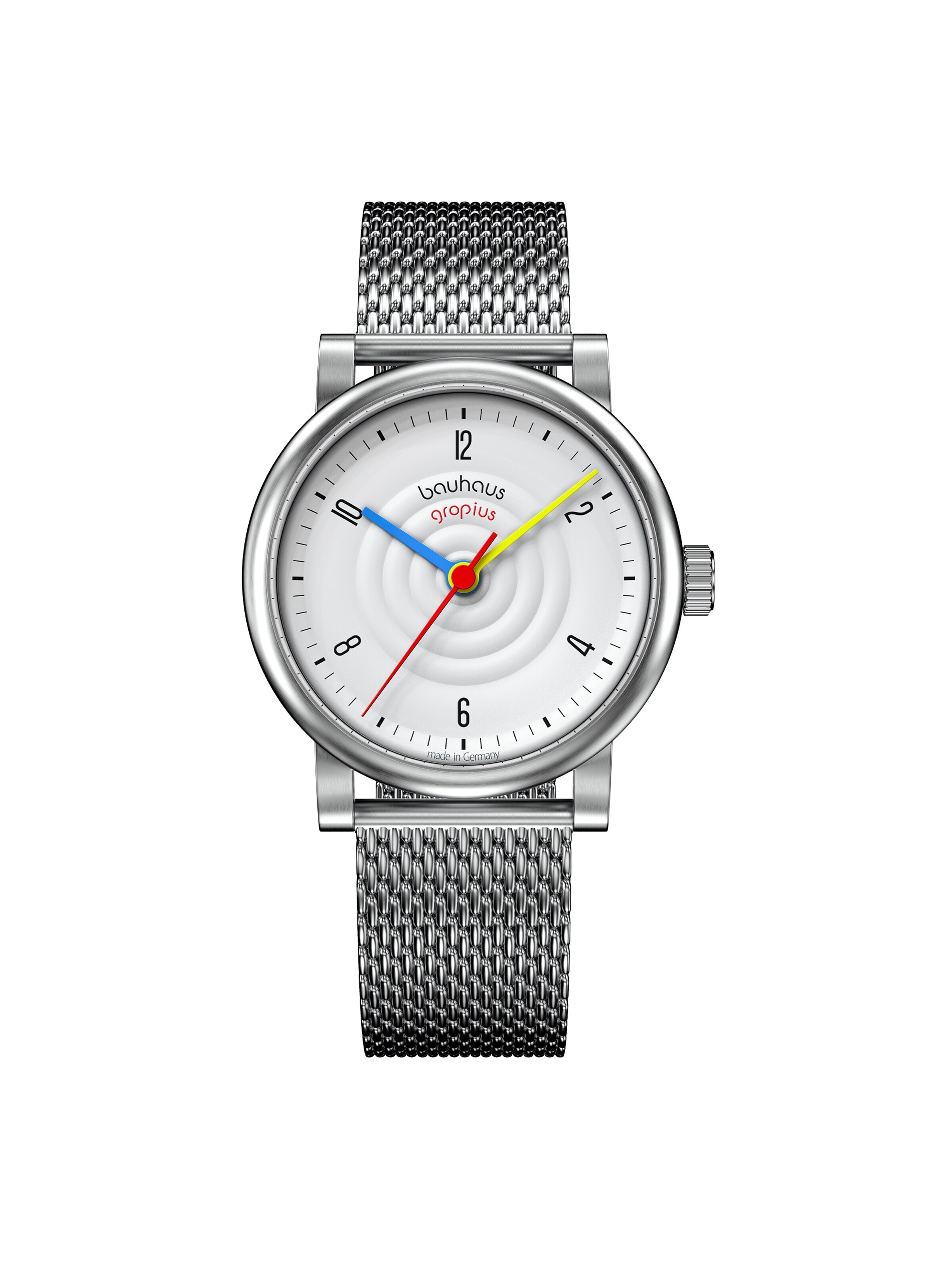 WALTER GROPIUS Analog Watch 'SOUND OF BAUHAUS AUTOMATIK' in Silver: front