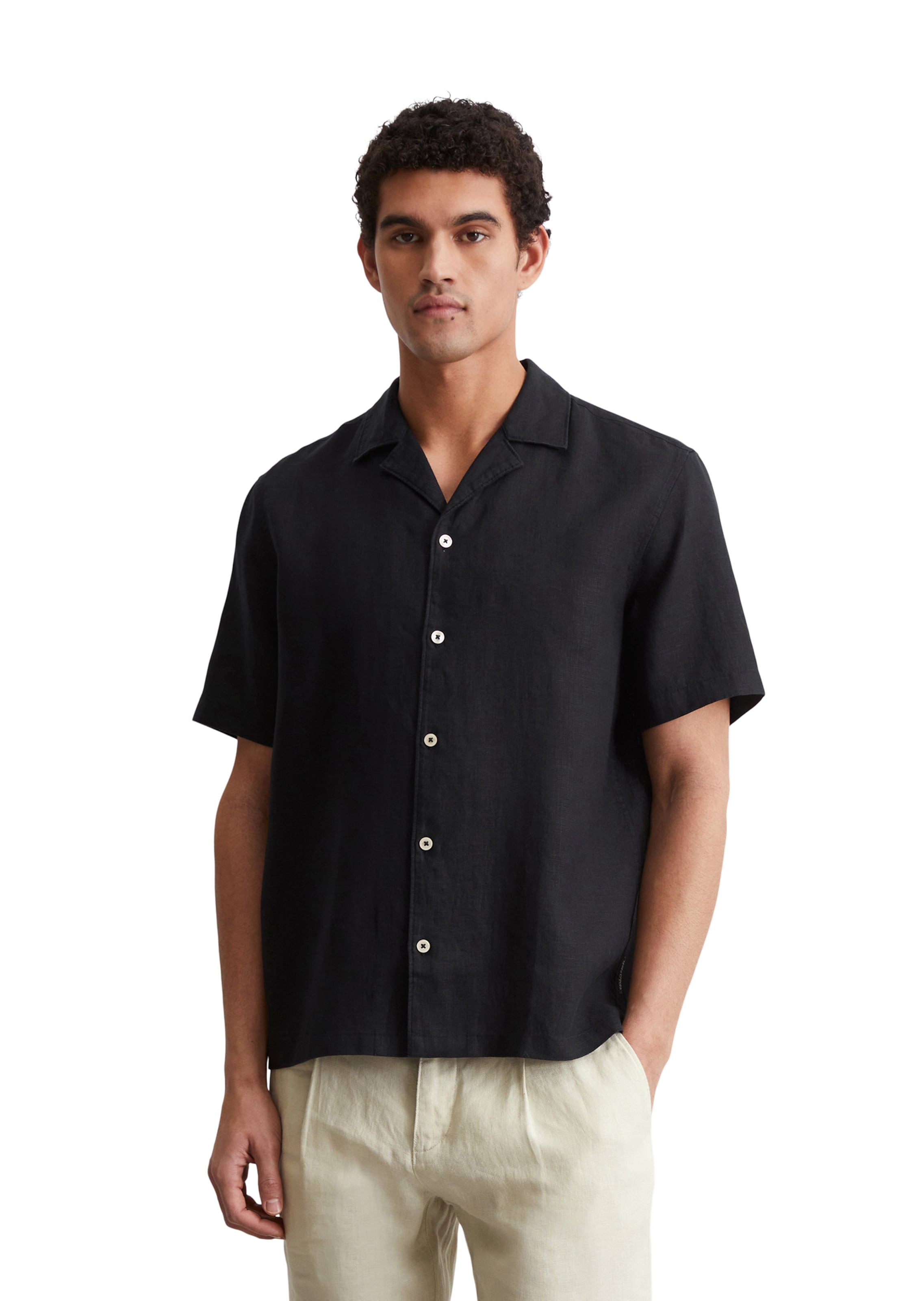 Marc O'Polo Regular Fit Hemd in Schwarz: Vorderseite