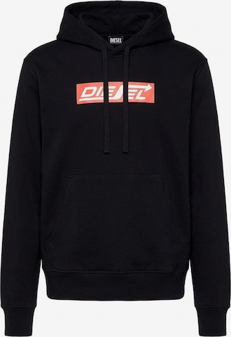 DIESELSweater majica 'S-GINN-HOOD-HS1' - crna boja: prednji dio