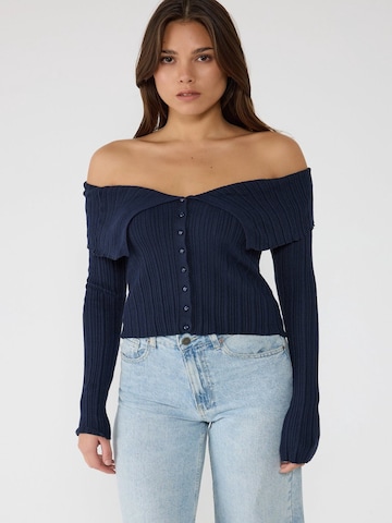 Cardigan No Matter What en bleu : devant