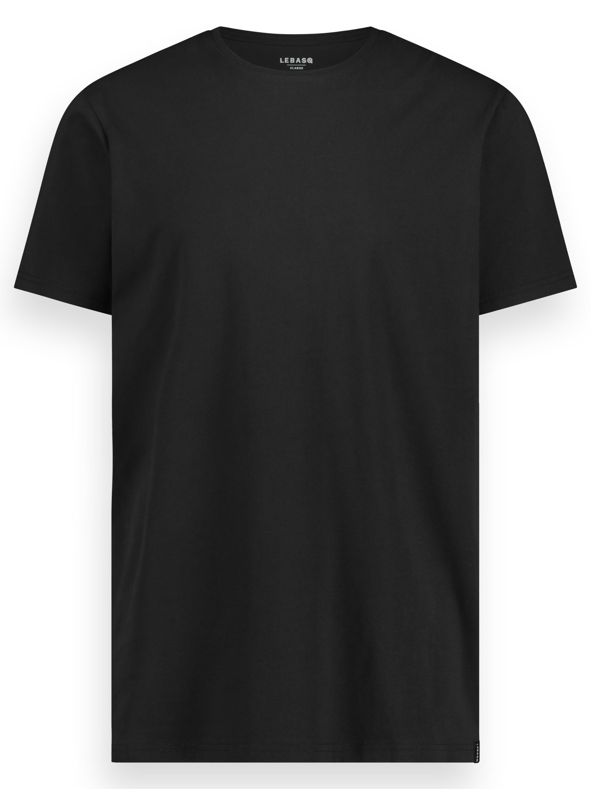 LEBASQ Onderhemd 'Miles 3 Pack Crew Neck Long Fit' in Zwart