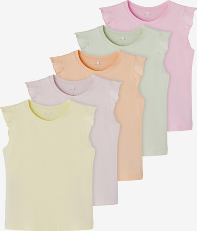 NAME IT T-Shirt en jaune pastel / vert pastel / violet pastel / orange pastel / rose pastel, Vue avec produit