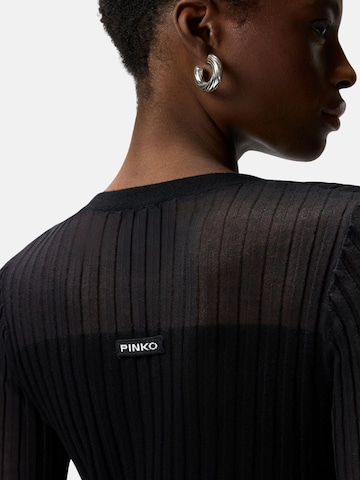 PINKO Gebreid vest 'CALDO CARDIGAN BLEND WS SILK CON TRASPARENZA' in Zwart
