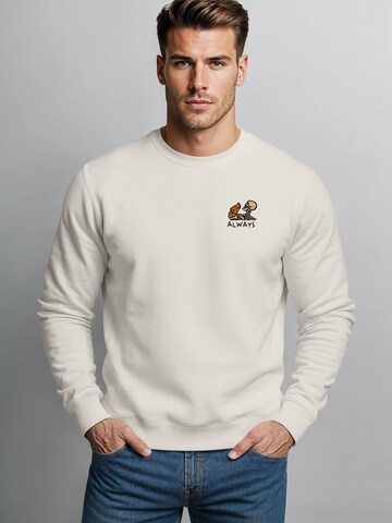 Neverless Sweatshirt 'Alway by your side' in Beige
