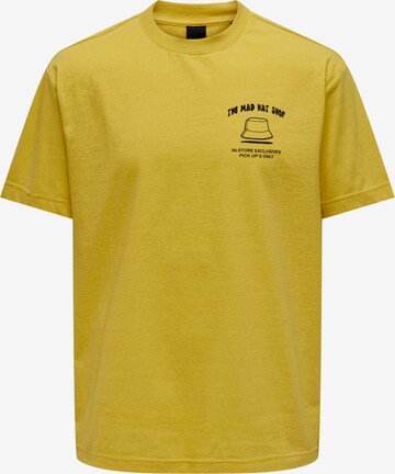 Only & Sons Тениска 'FARRIS LIFE' в жълто: отпред