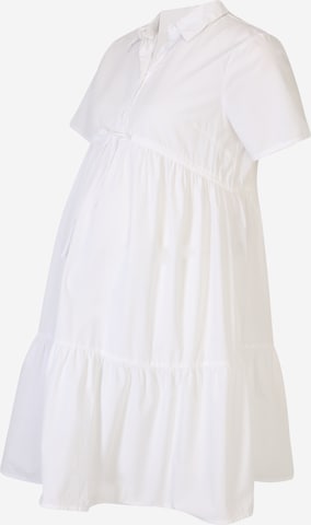 Pieces Maternity Košeľové šaty 'VALDINE' - biela: predná strana