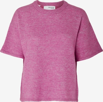 Pull-over 'MALINE-LILIANA' SELECTED FEMME en rose : devant