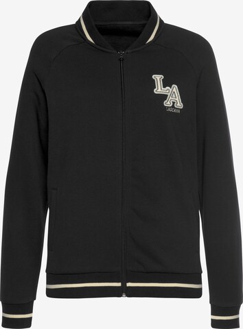 LASCANA Zip-Up Hoodie in Black: front