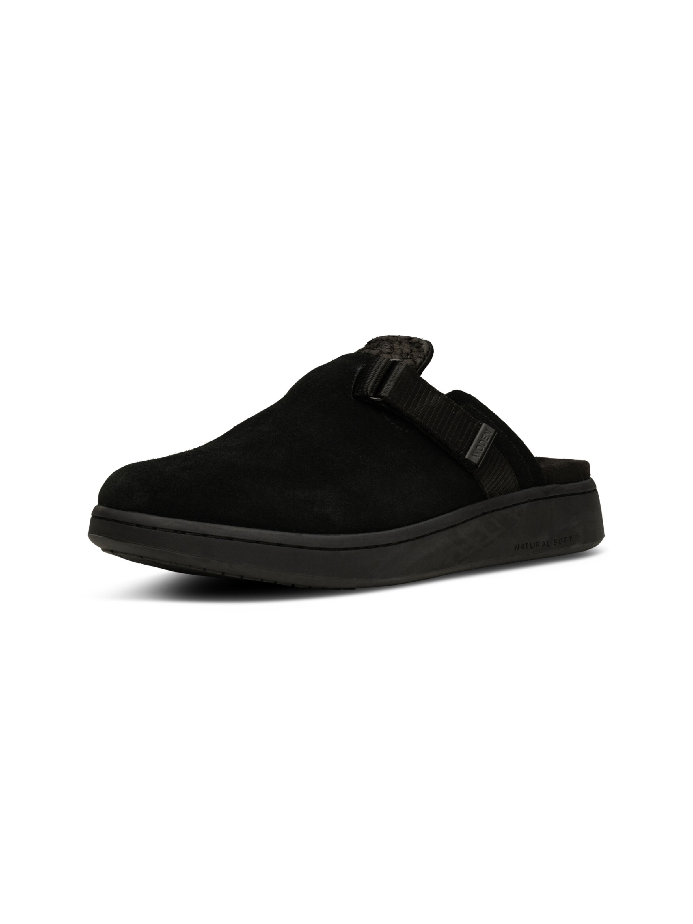 WODEN Clogs ' Vega' in Schwarz: Vorderseite