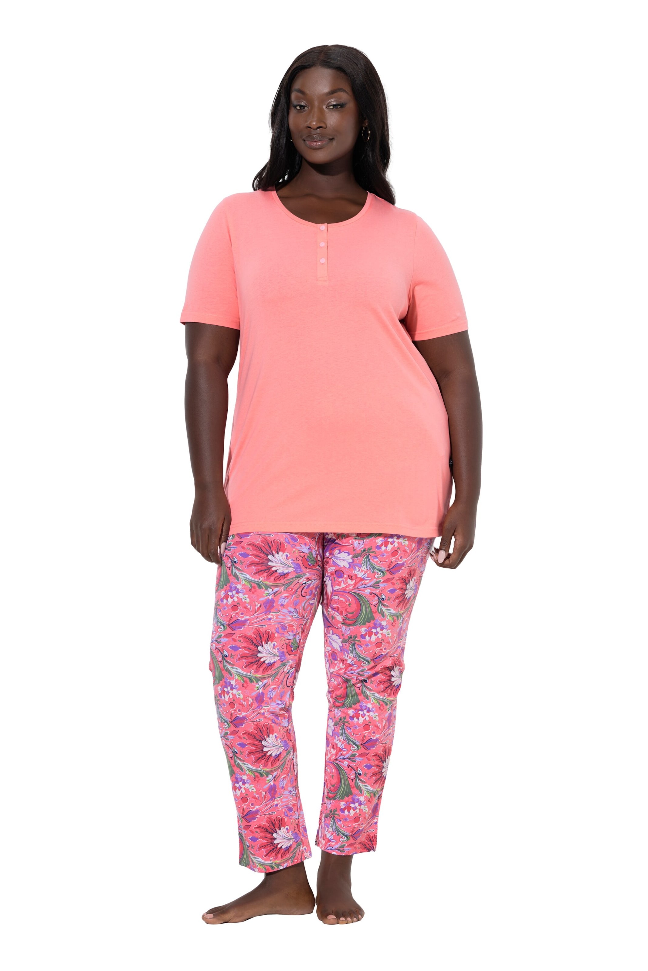 Ulla Popken Pyjama in Pink: Vorderseite