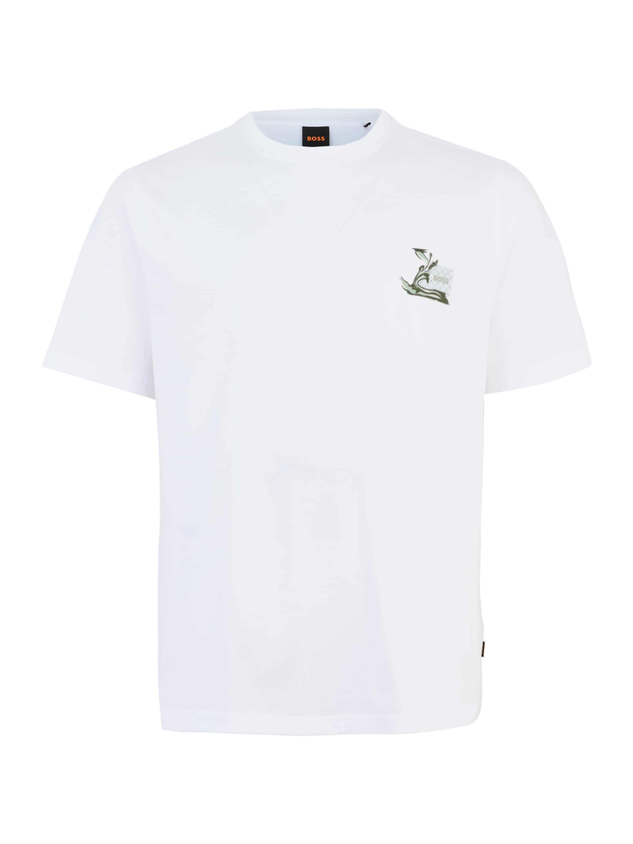 BOSS T-Shirt en S en olive / vert pastel / blanc, Vue avec produit