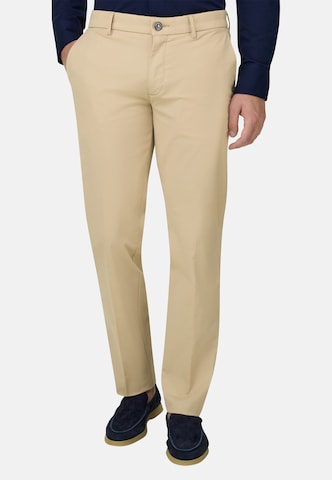 Coupe slim Pantalon chino Boggi Milano en marron : devant