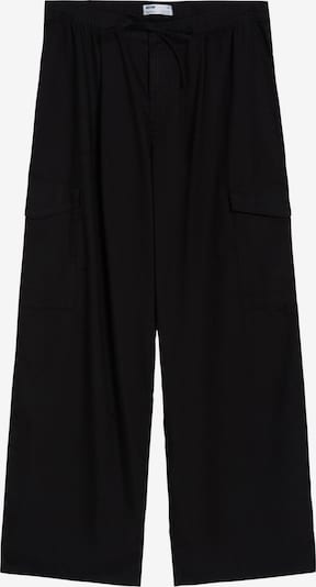 Bershka Pantalon cargo en noir, Vue avec produit