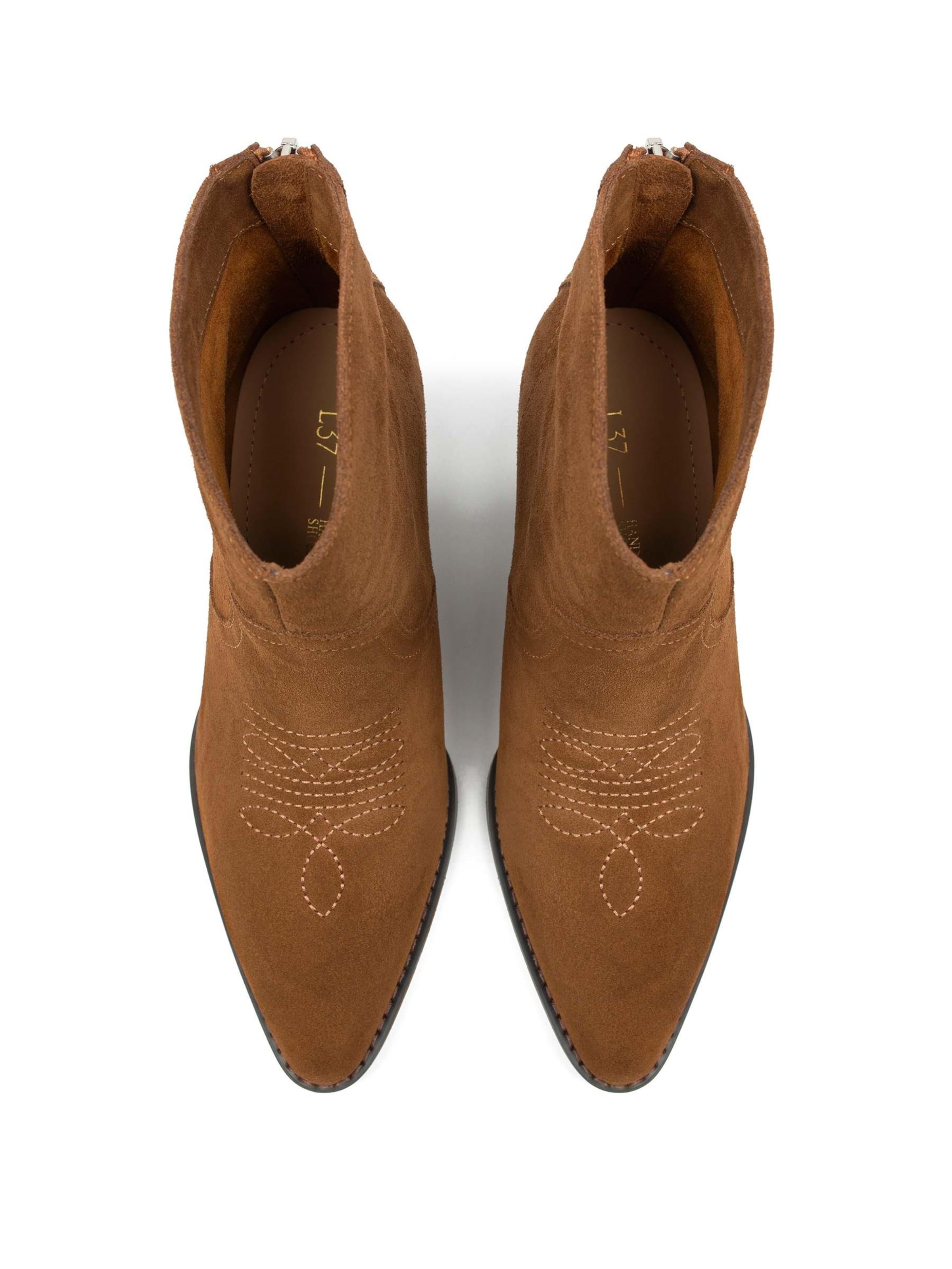 L37 HANDMADE SHOES Ankelstøvler i beige: forside