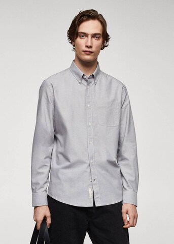 MANGO MAN Comfort fit Button Up Shirt in Grey: front