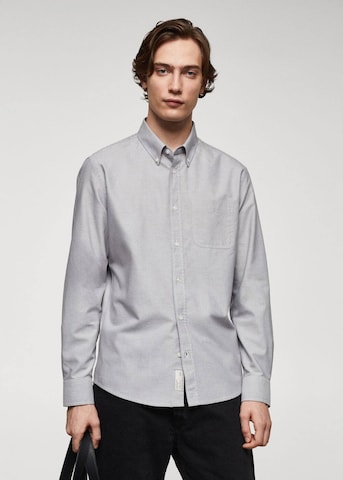 MANGO MAN Comfort fit Button Up Shirt in Grey: front