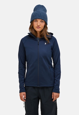 PEAK PERFORMANCE Fleecejacke W Rider Essentials Midlayer Zip Hood in Blau: Vorderseite