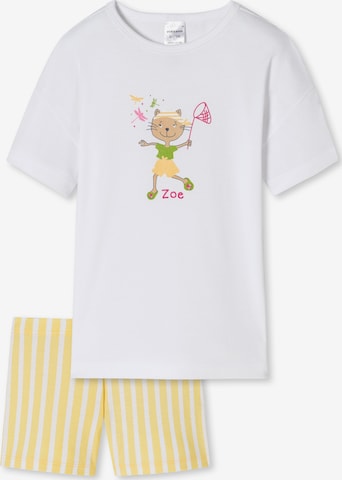 SCHIESSER Pajamas 'Cat Zoe' in Yellow: front