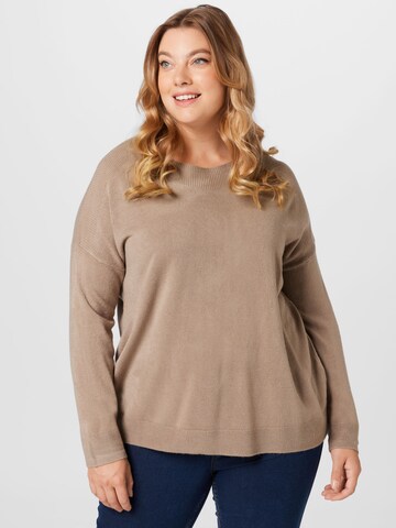 ONLY Carmakoma Sweater 'Melina' in Brown: front
