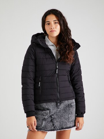 Lake View Between-season jacket 'Brenna' in Black: front