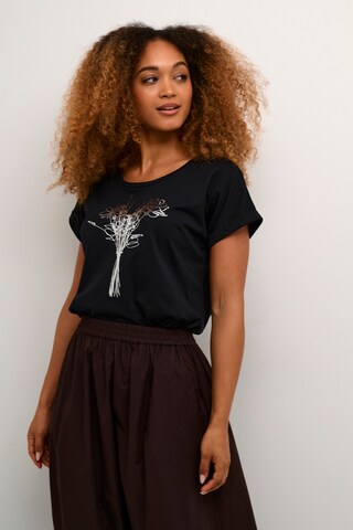 Cream Shirt in Black: front
