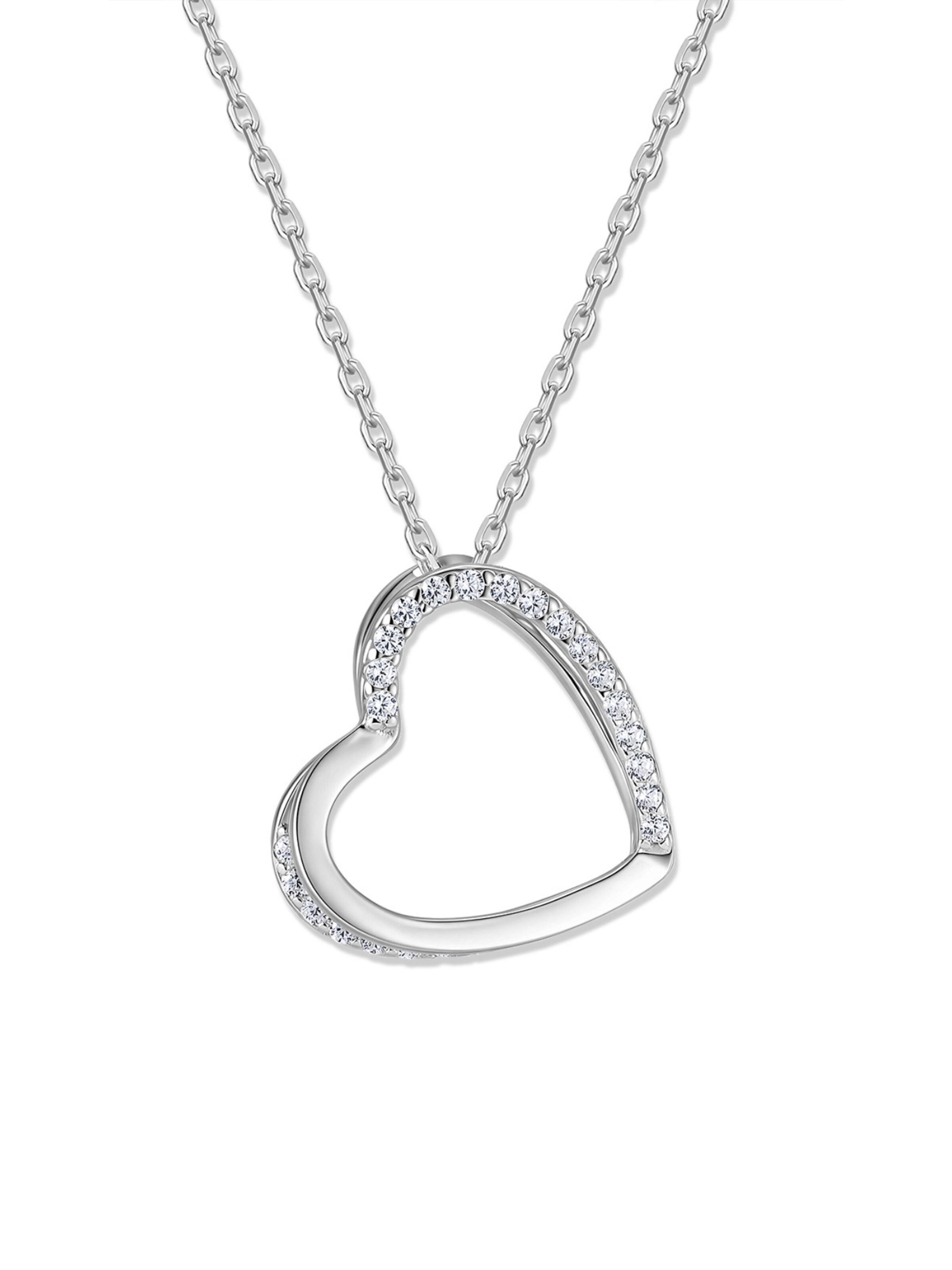 Pure Schmuck Ketting 'Heart Glow' in Zilver