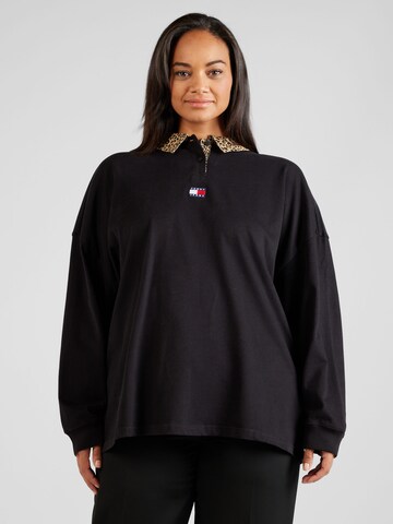 Tommy Jeans Curve Shirt in Schwarz: Vorderseite