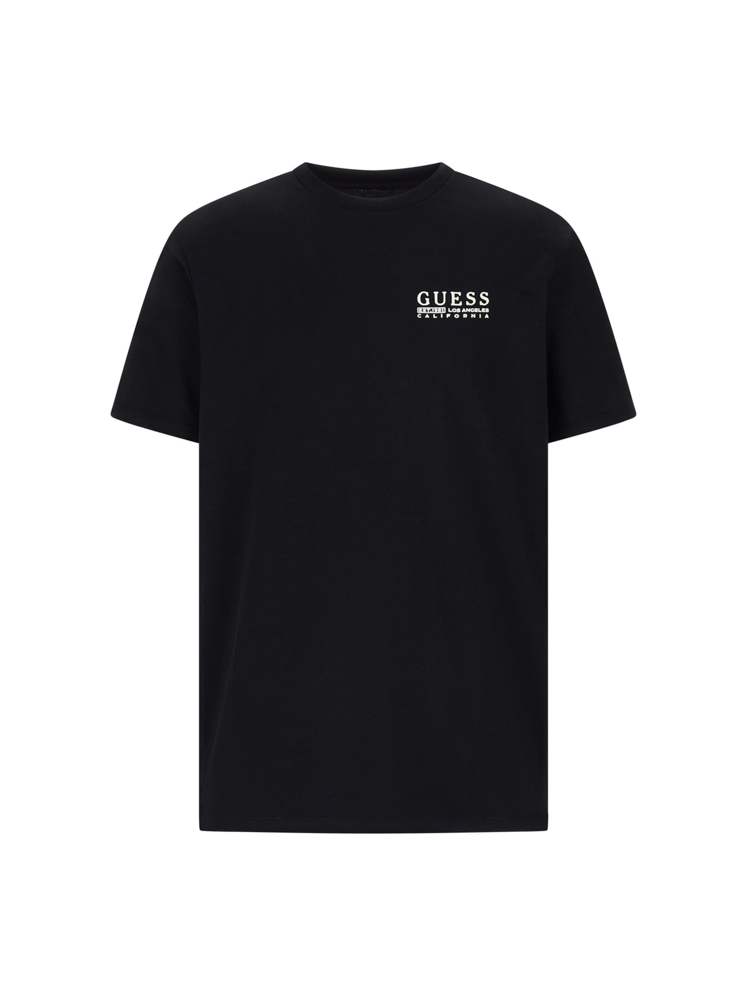 Tricou 'CALI' de la GUESS pe negru: față