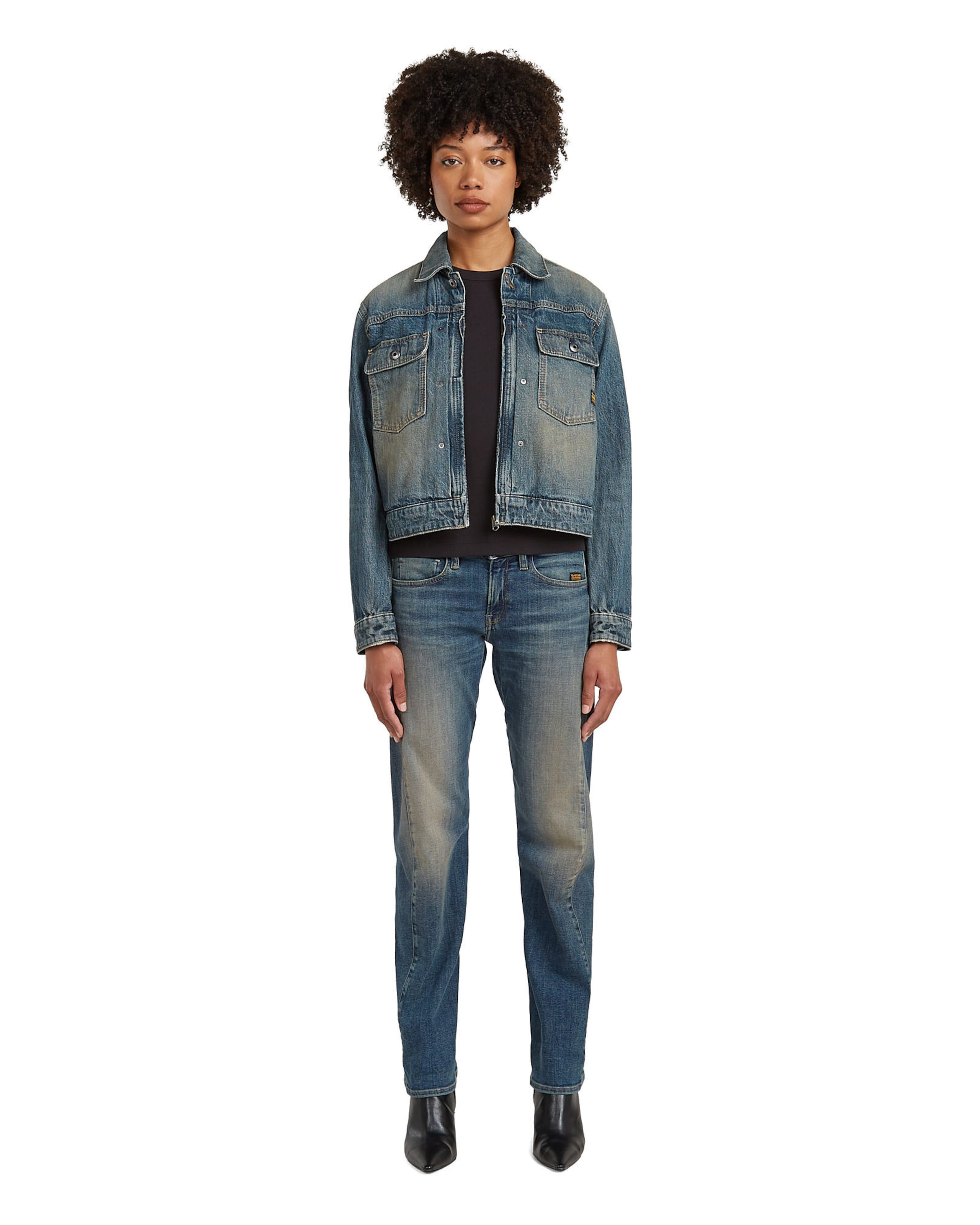 G-STAR Tussenjas 'Shrunken Boxy Jacket' in Blauw