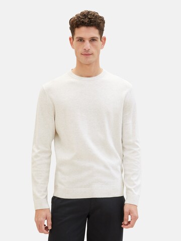 TOM TAILOR Sweater in White: front