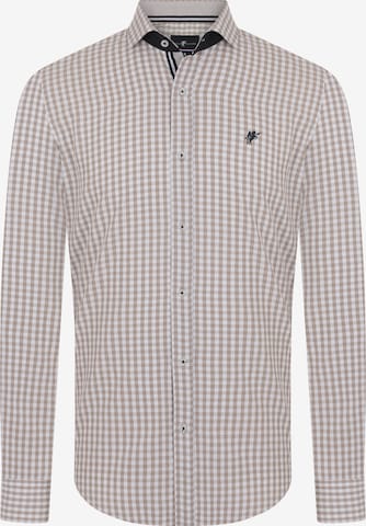 DENIM CULTURE Regular fit Button Up Shirt 'Jonas' in Beige: front