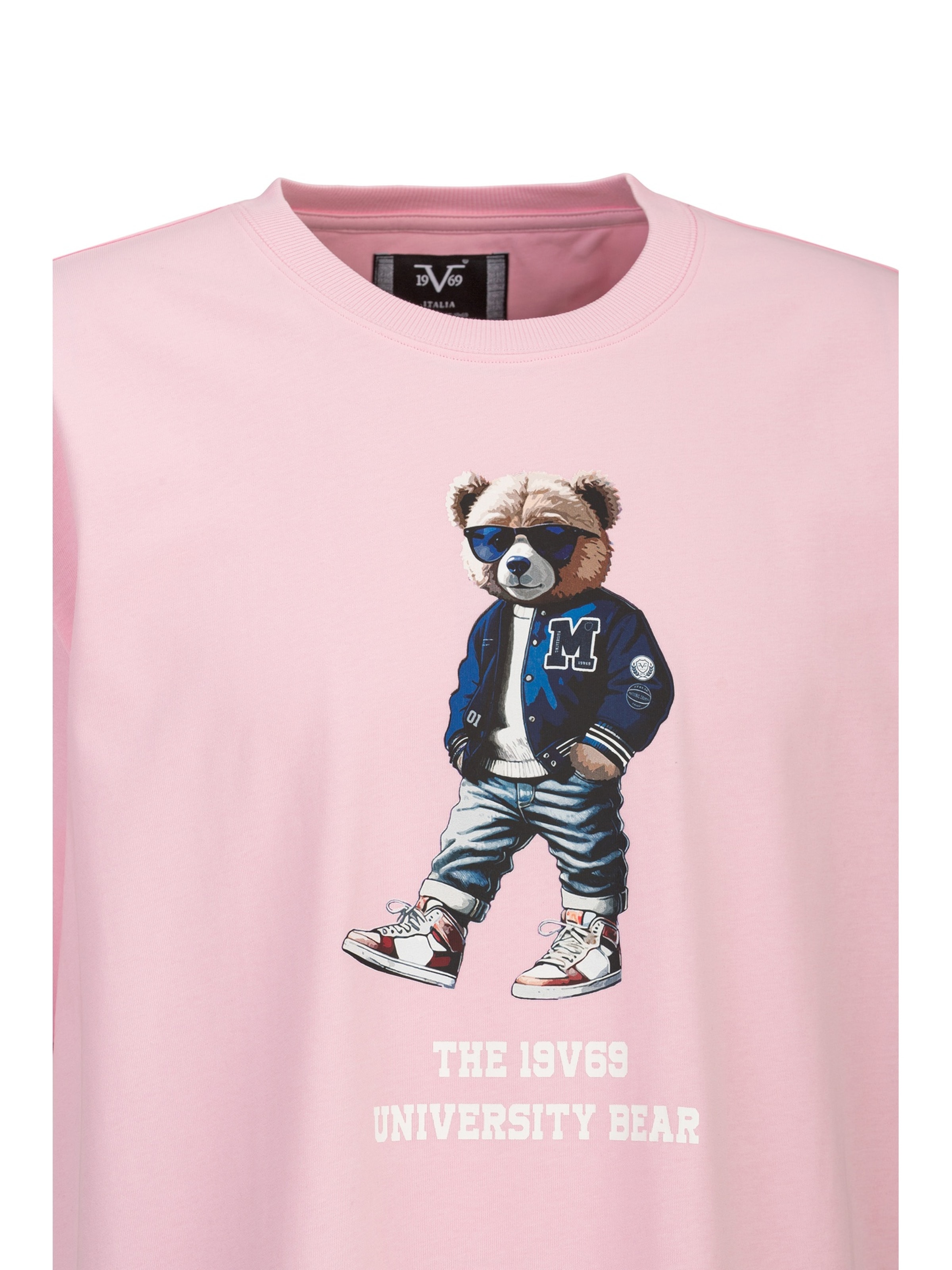 19V69 ITALIA T-Shirt 'Tamaro Bear' in Pink