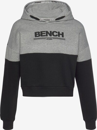 BENCH Hoodie in graumeliert / schwarz, Produktansicht