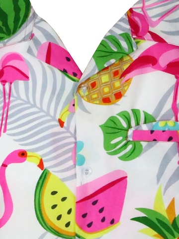 King Kameha Shirt 'Flamingo Melon' in Weiß
