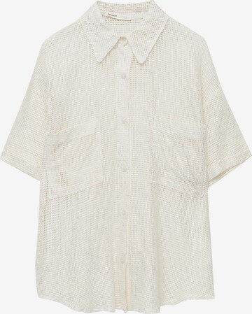 Pull&Bear Bluse i beige: forside