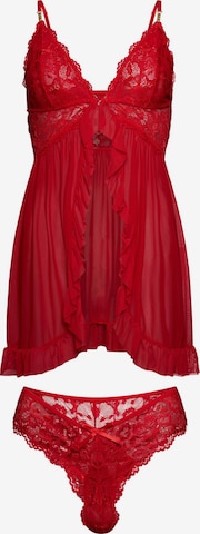 Orchibelle Negligee 'Luna' in Red: front