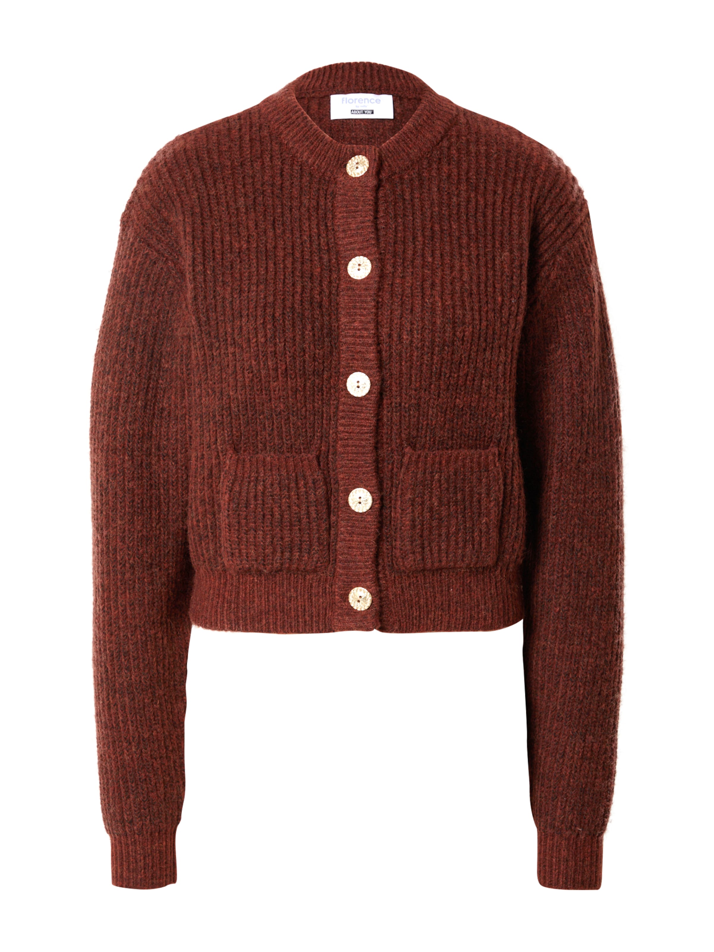 florence by mills exclusive for ABOUT YOU - Cárdigan 'Hibiscus' en marrón: frente