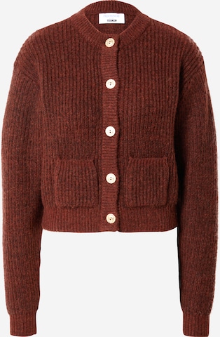 florence by mills exclusive for ABOUT YOU Knit cardigan 'Hibiscus' in Brown: front