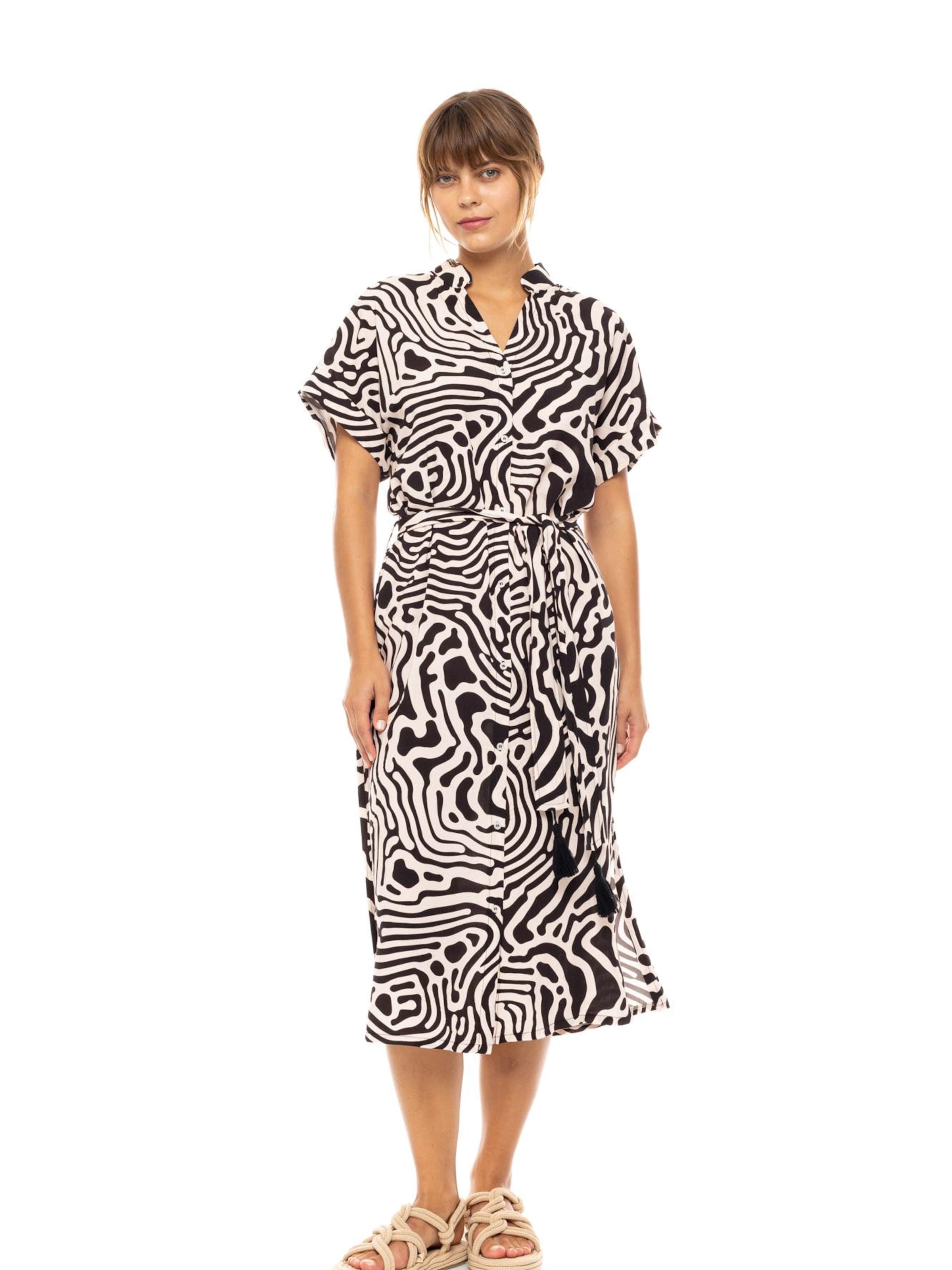 Pink Label Summer Dress 'BEACHWEAR BLACK GEO' in Black: front