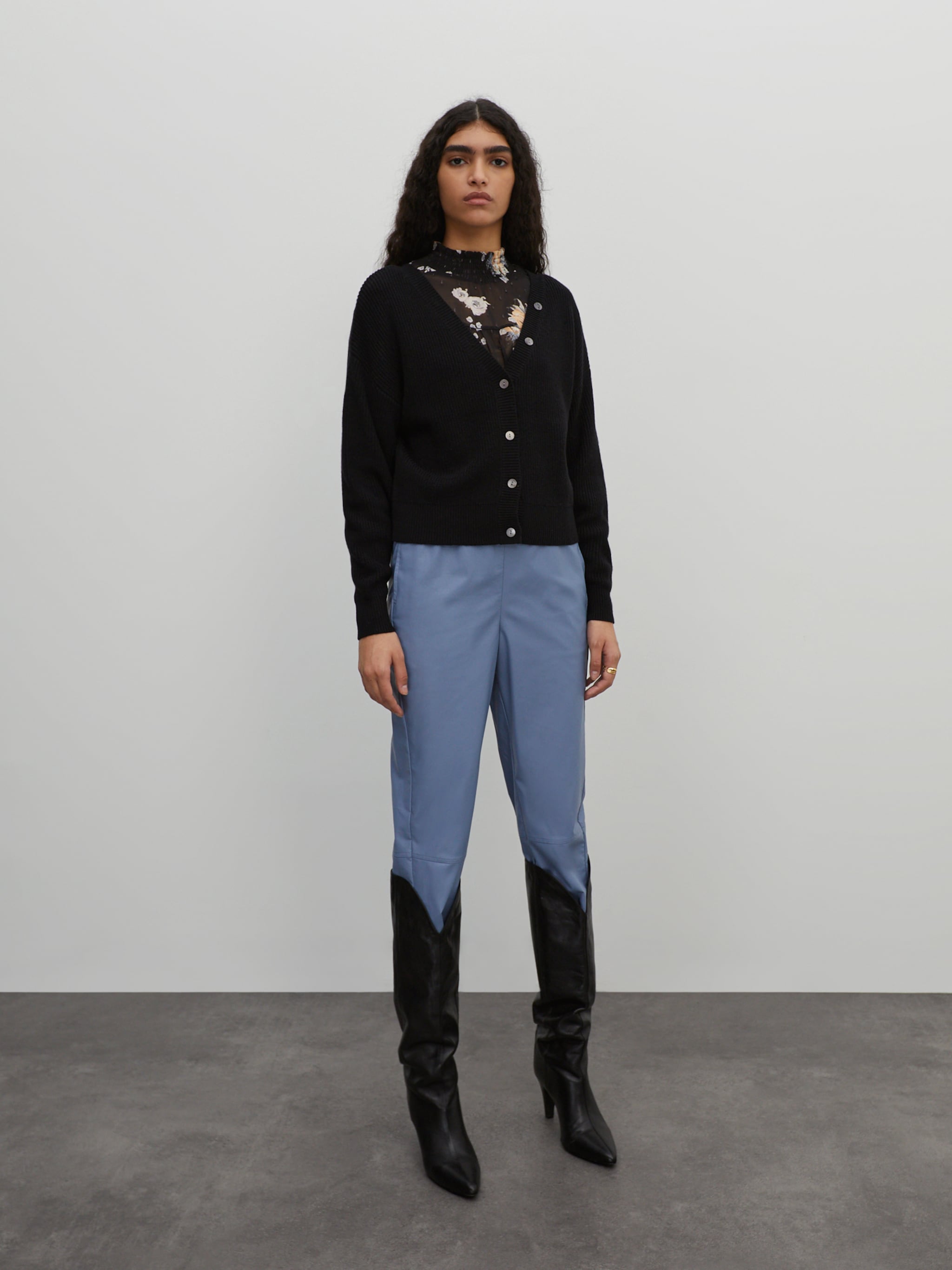 EDITED Producten Gebreid vest 'Lea' Zwart