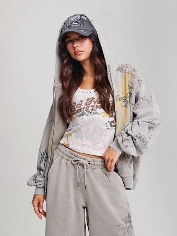Ed Hardy Tepláková bunda 'Venom' - Sivá